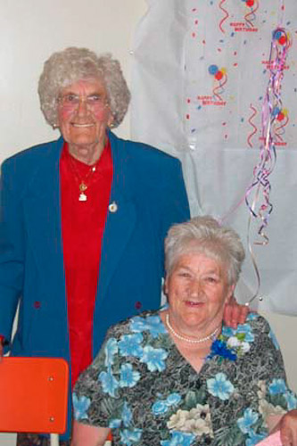 Mrs Doll and Madeleine at Madeleine's 75th