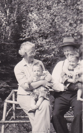 <B>Mary (Molly) and Norman Gordon (probably with twins, Marg and Helen)</B><BR>Shirley's Parents